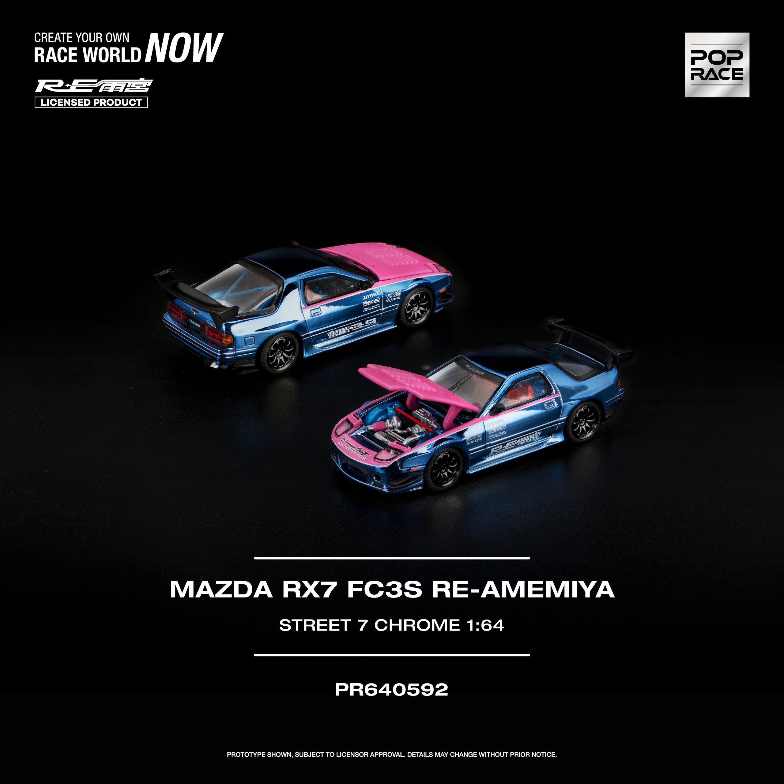 Pop Race RE-Amemiya Street7 RX-7 Chrome PR640592 – Kai's Kollectibles